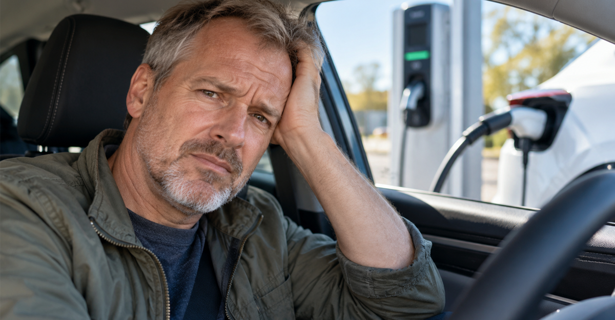 Man upset while charging EV
