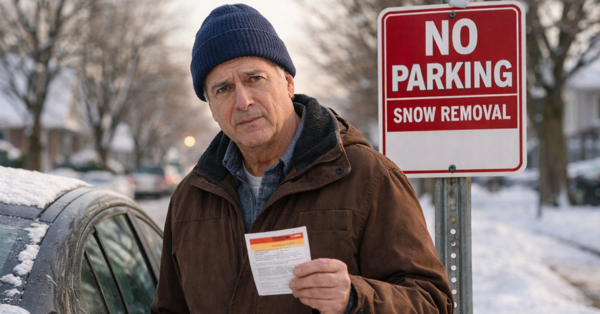 Snowy morning parking dilemma