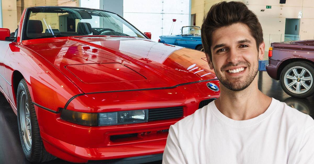 A vibrant red BMW 850i