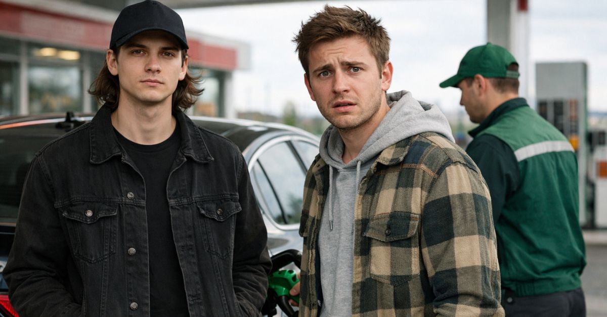 Uncertain Moment At The Gas Station