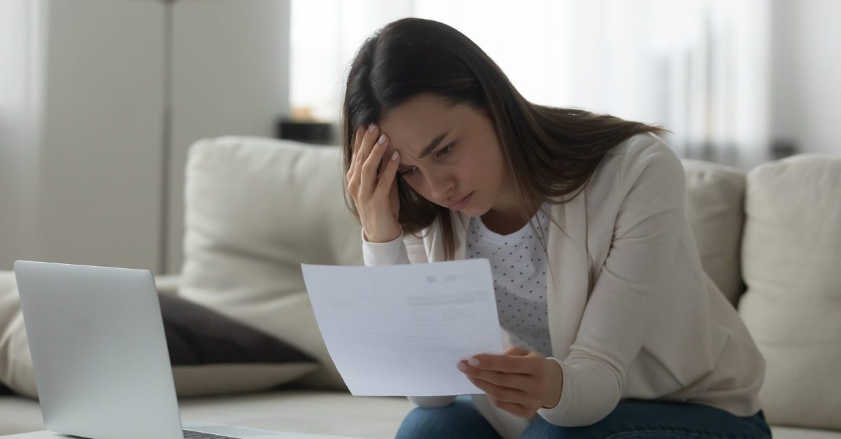 Unhappy young woman distressed