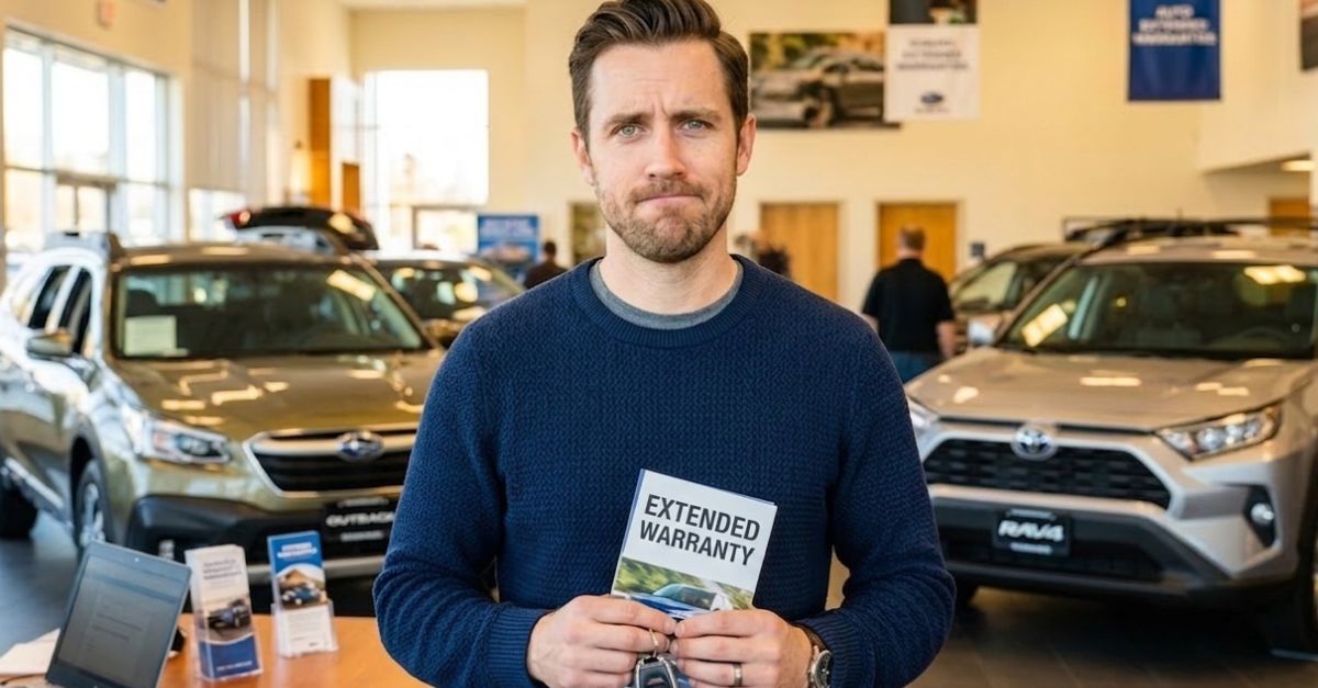 confused man at car dealership