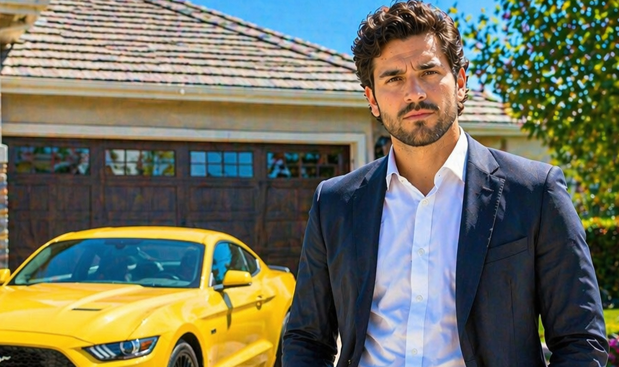 AI-generated image of a man concerned about his car financing.