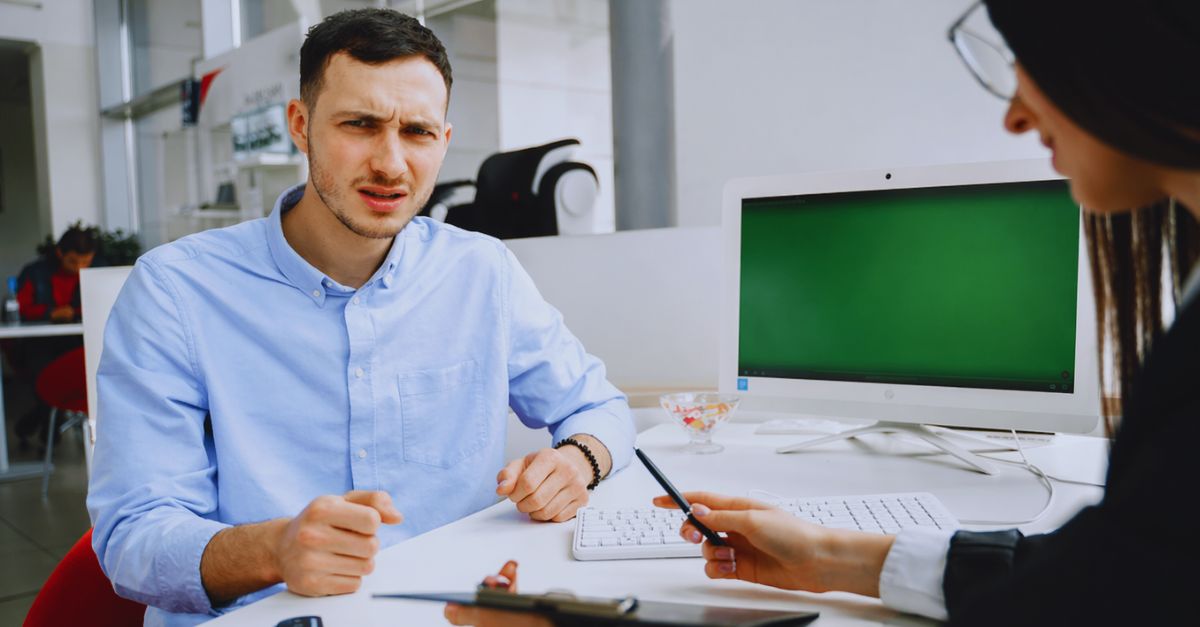 Confused Man With Insurer