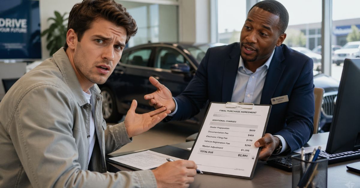 Frustration at the dealership desk