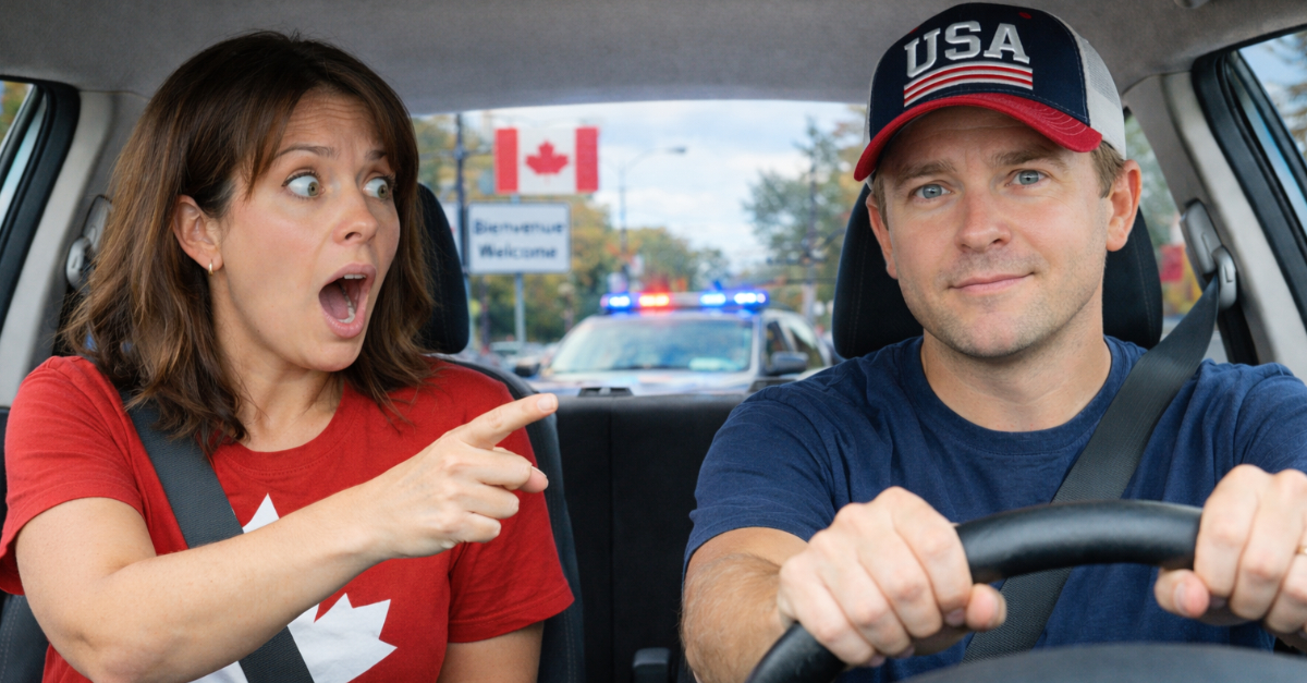 American driver, shocked Canadian passenger