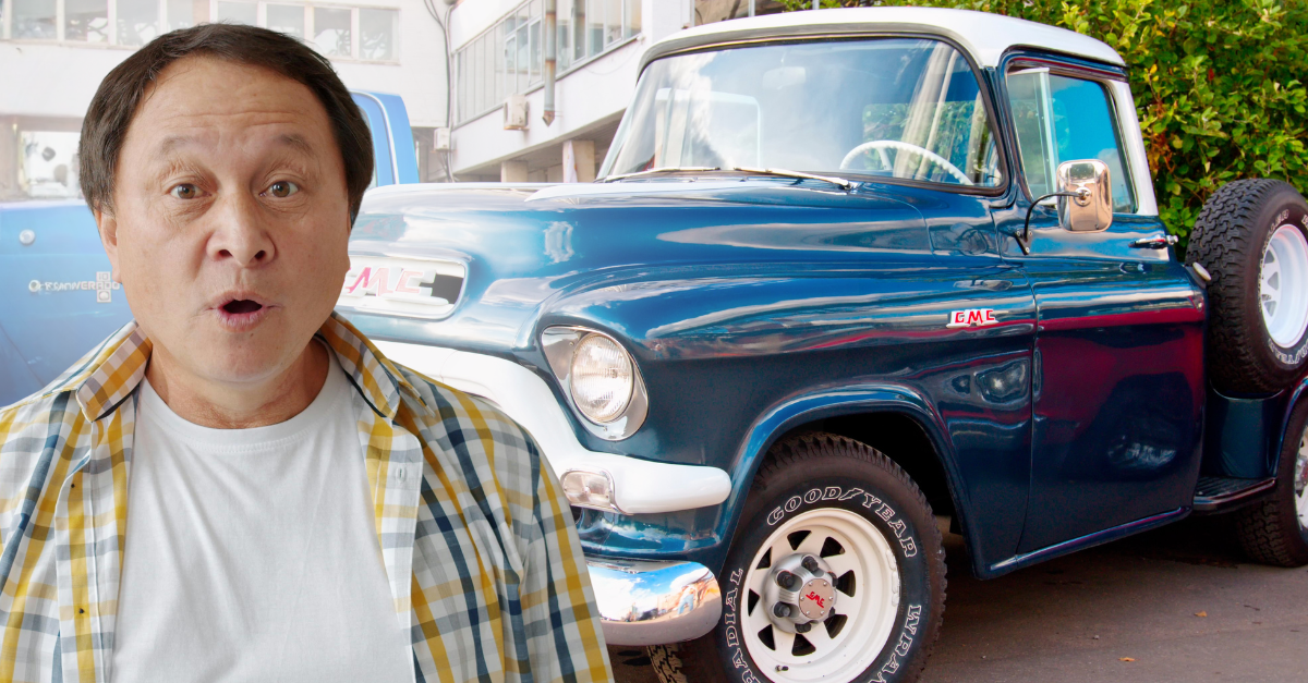 Classical American 1950s pickup truck GMC 100 on Original Meet Show. Russia, St. Petersburg, September 7, 2019.