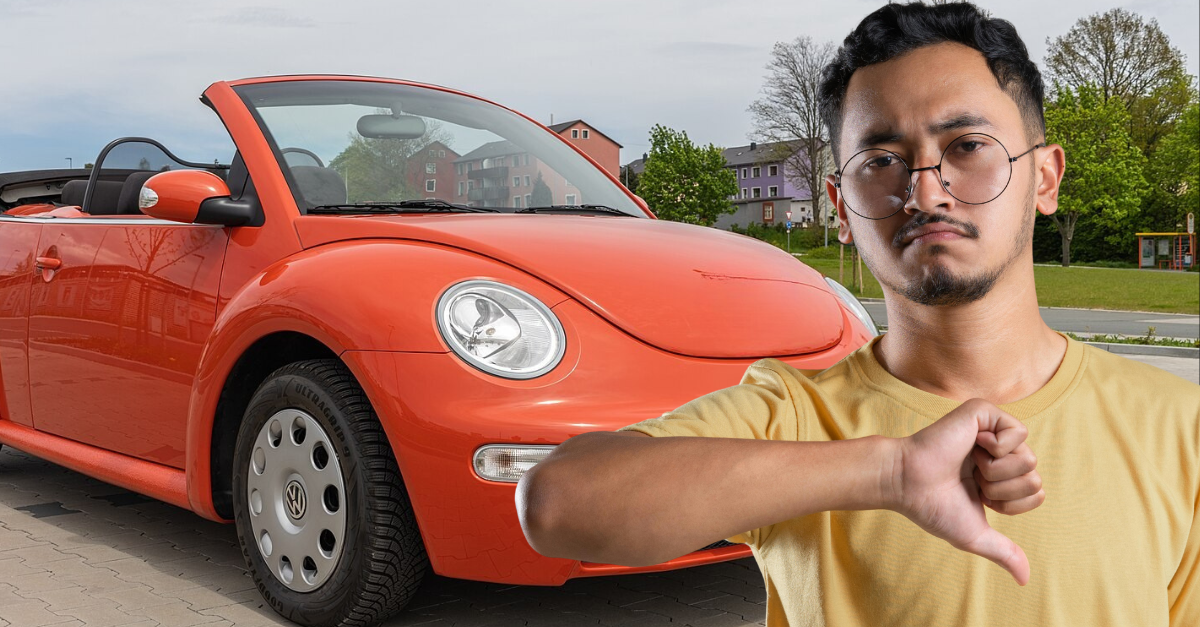 Orange VW New Beetle.