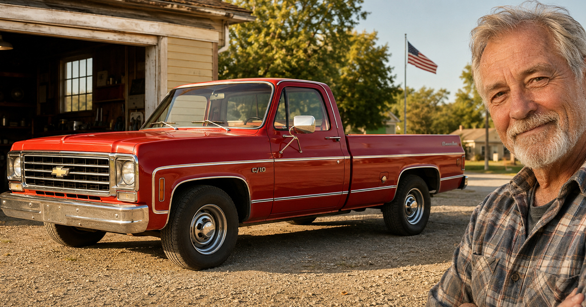 An older man with a pickup truck