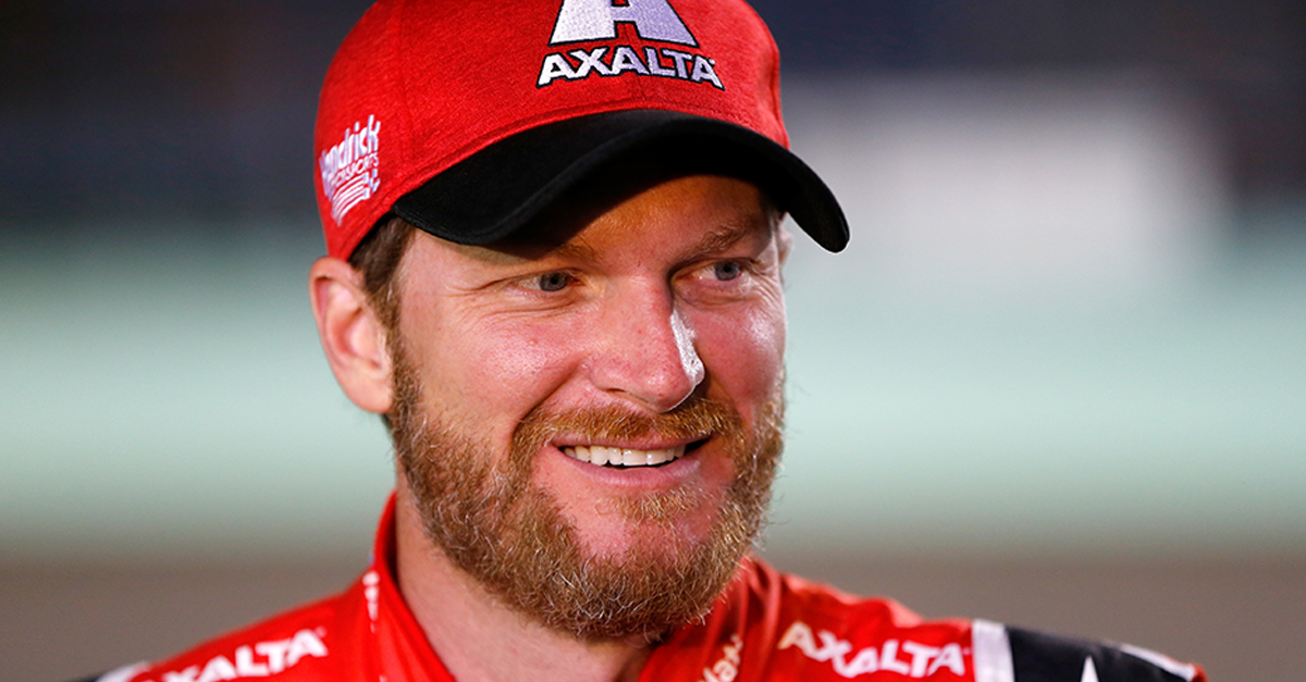 Dale Earnhardt Jr. stands on the grid during qualifying for the Monster Energy NASCAR Cup Series Championship Ford EcoBoost 400 at Homestead-Miami Speedway on November 17, 2017 in Homestead, FL