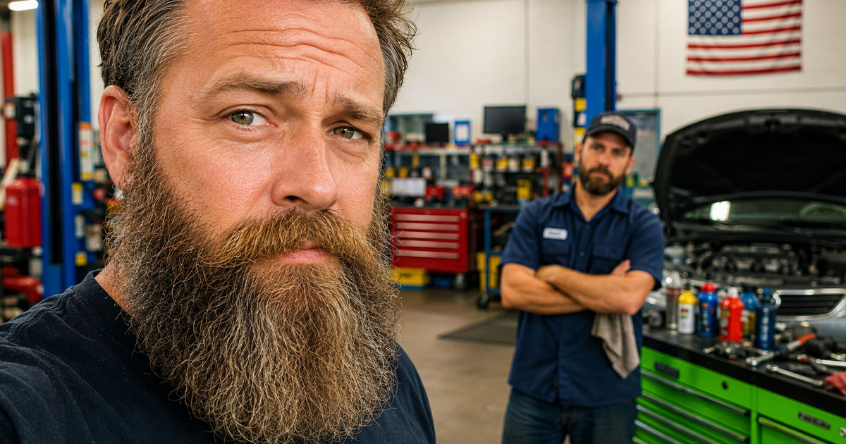 Man at a mechanic shop
