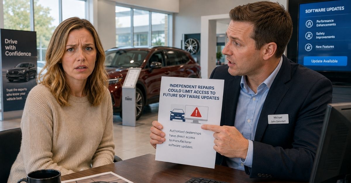 My automaker says using an independent repair shop could limit access to future software updates