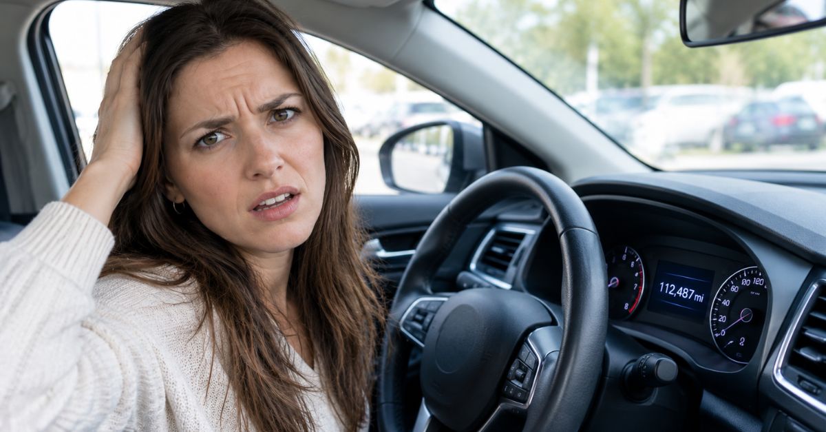 Confused Driver Checks Her Mileage