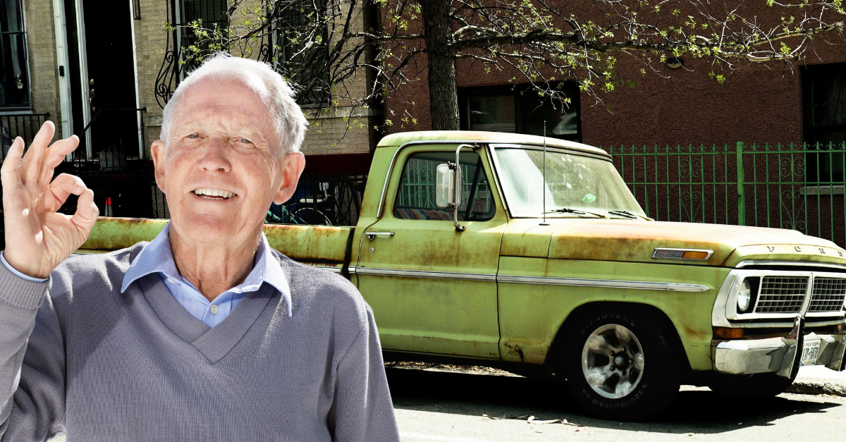 vintage-green-pickup-truck-on-urban-street