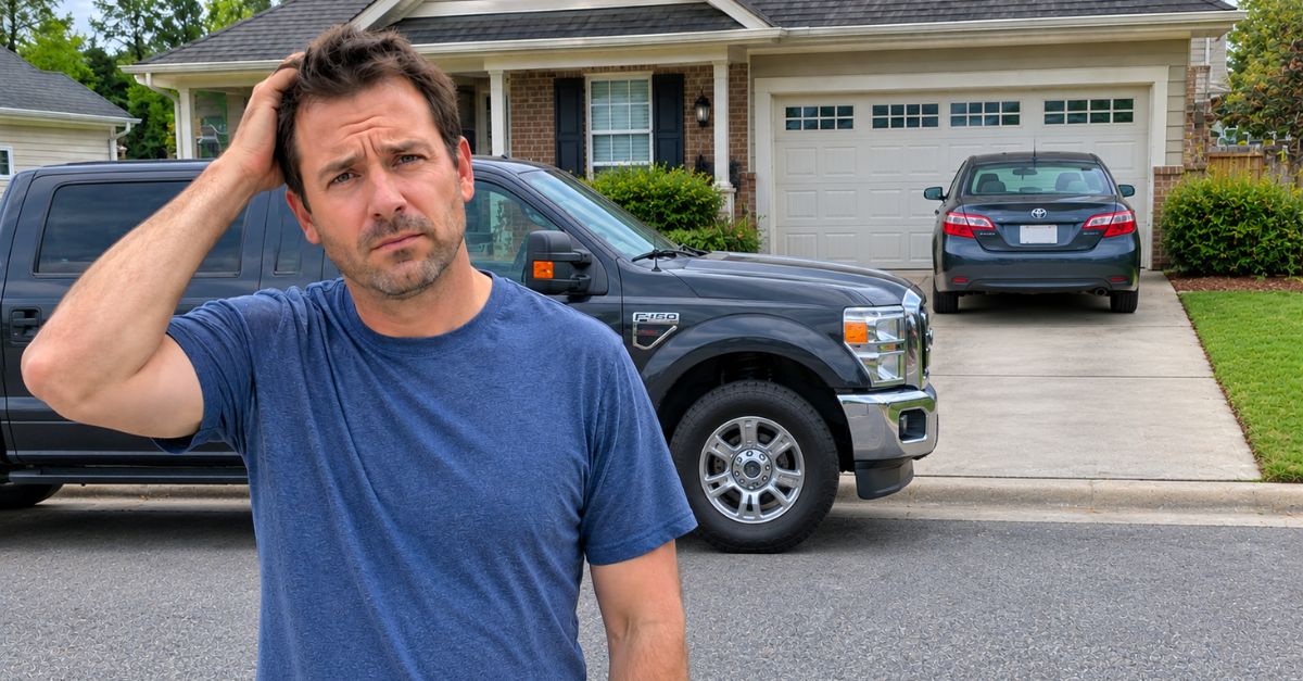 My neighbor keeps parking his enormous truck partly across my driveway